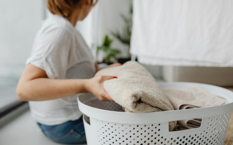 a person doing laundry